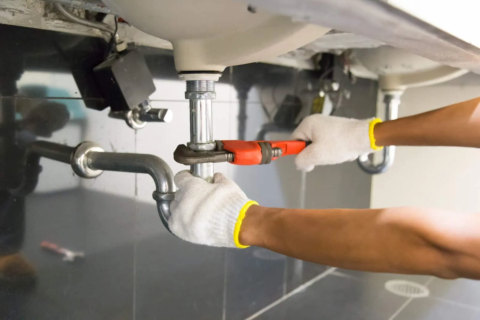 real photo · kitchen sink and faucet install