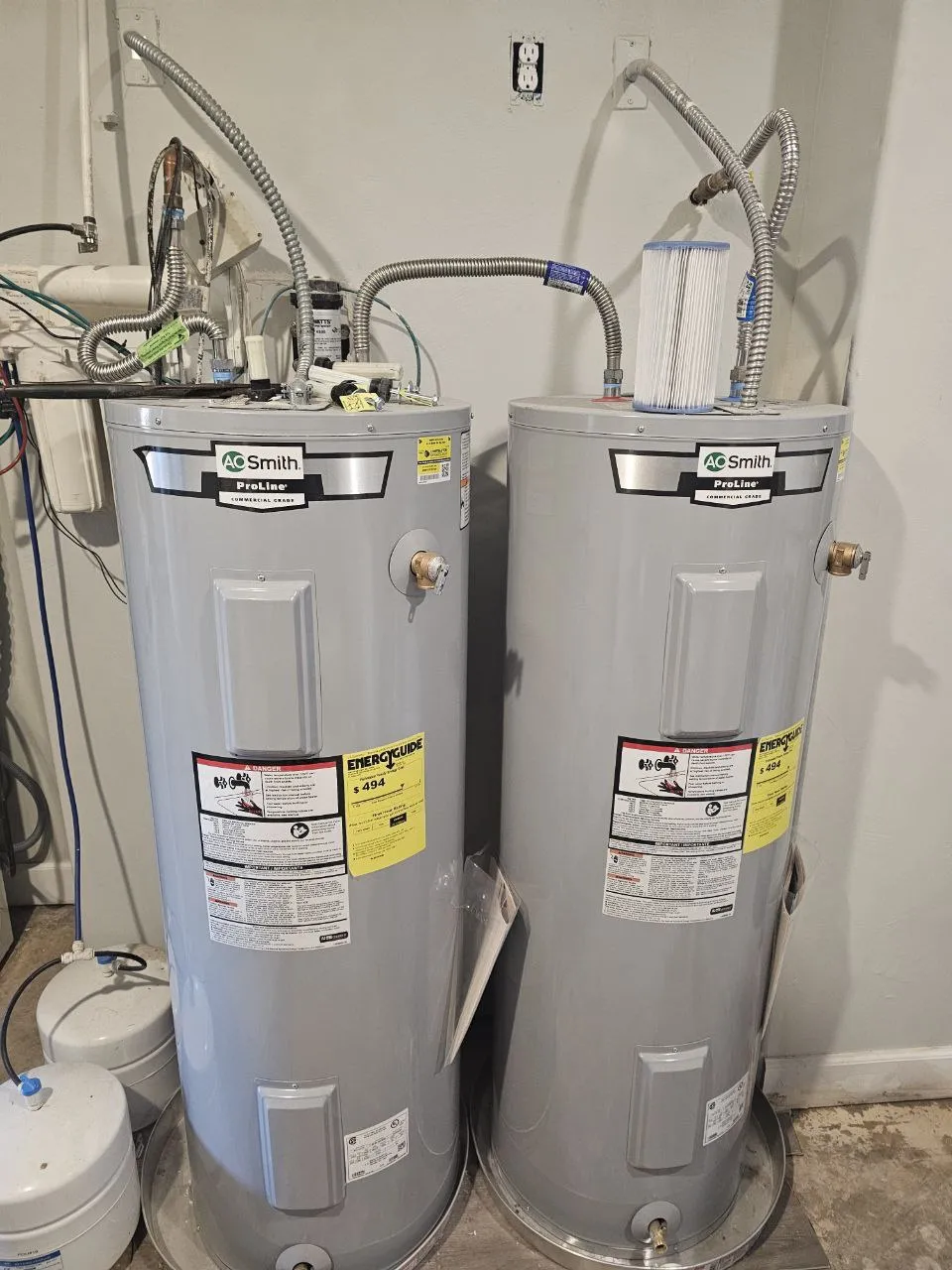 Dual water heaters + softener