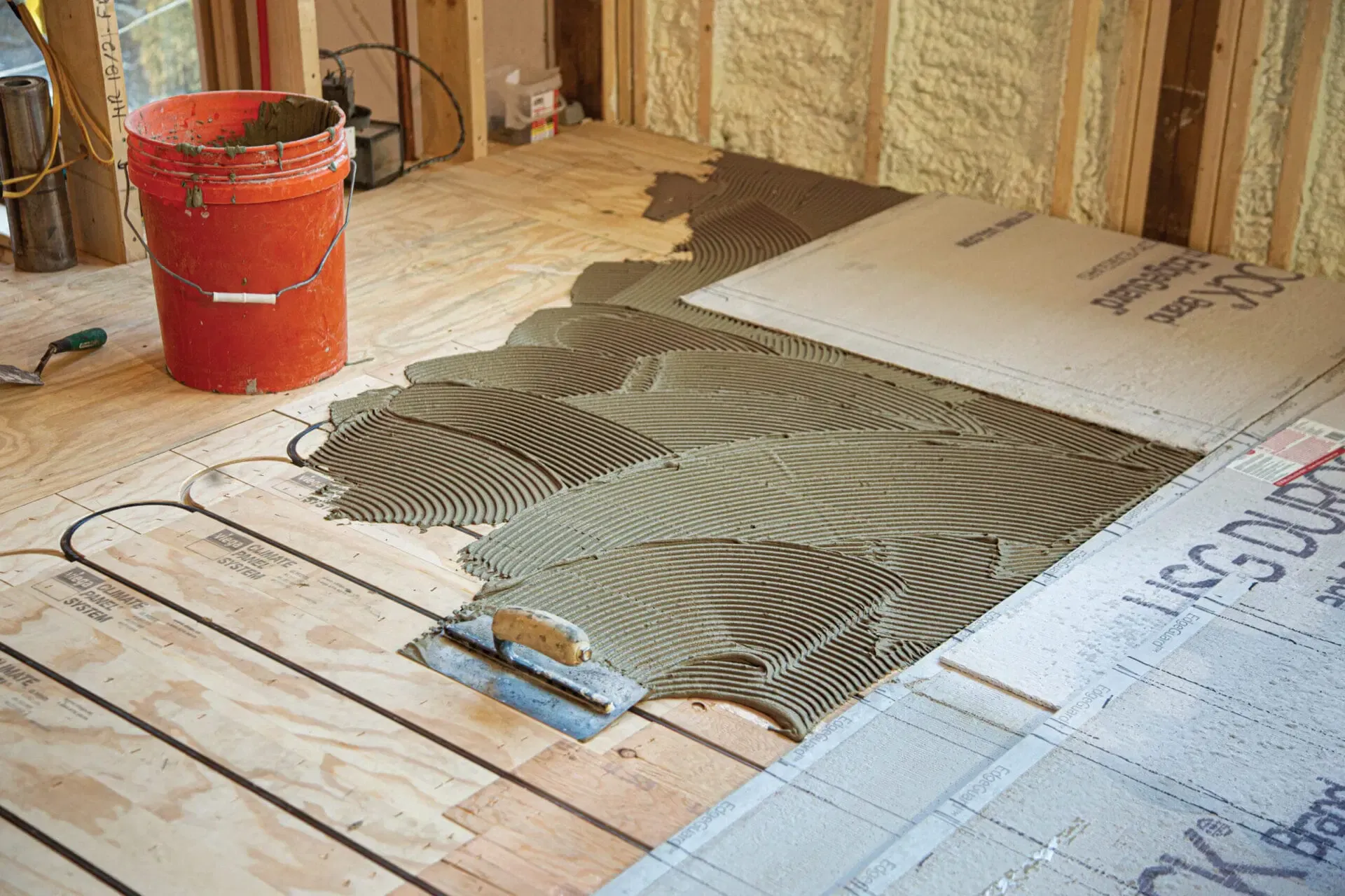 real photo · radiant floor heating manifold